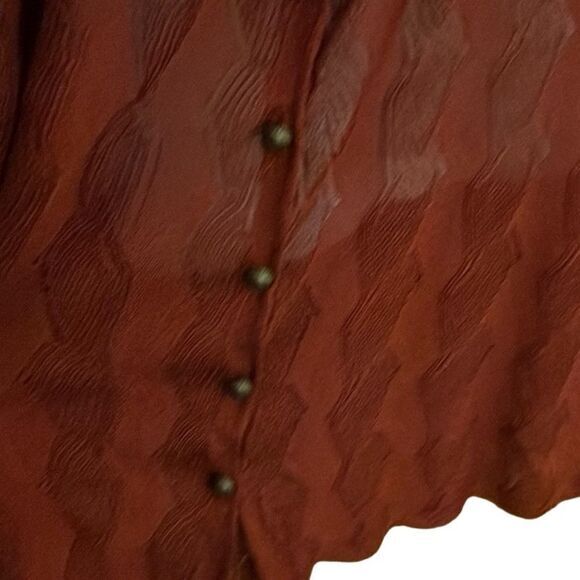 Free People button front top dress strappy new S wavy knit pattern rust color - Picture 9 of 9